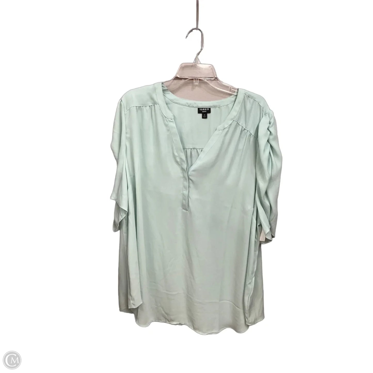 Blouse Short Sleeve By Torrid In Teal, Size: 4x