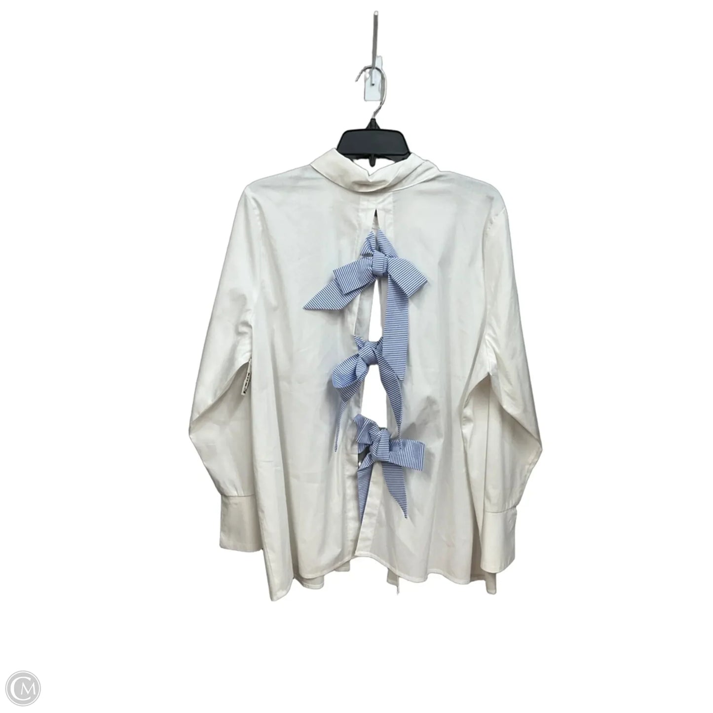 Top Long Sleeve By Eloquii In White, Size: 2x