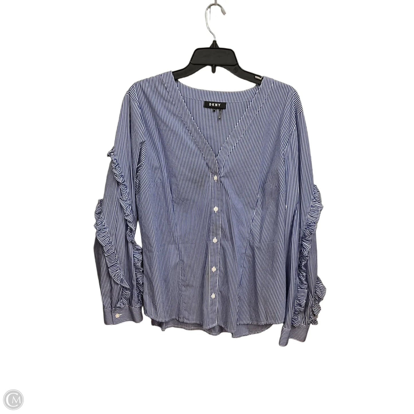 Top Long Sleeve By Dkny In Striped Pattern, Size: Xl