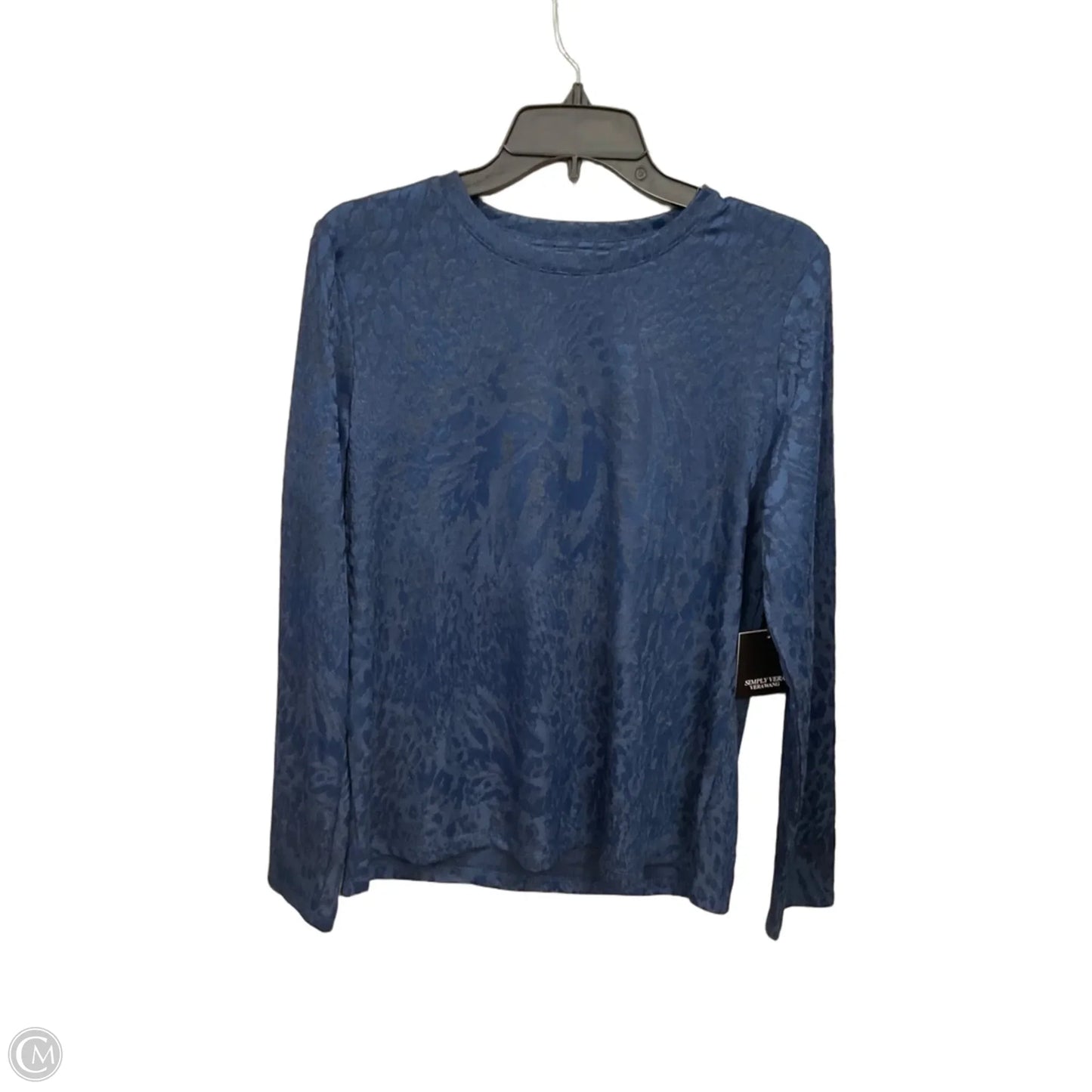 Top Long Sleeve By Simply Vera In Blue, Size: M