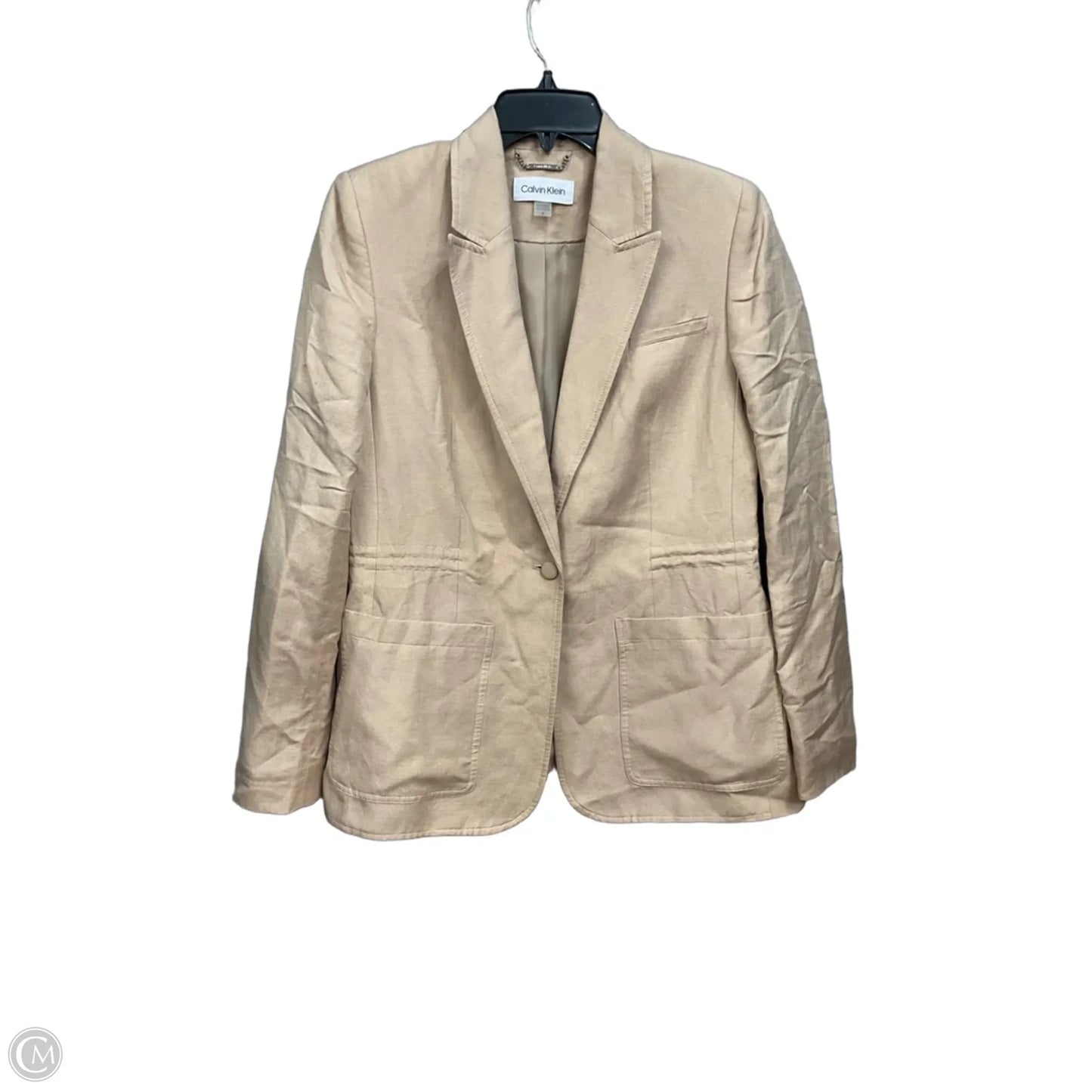 Blazer By Calvin Klein In Tan, Size: M