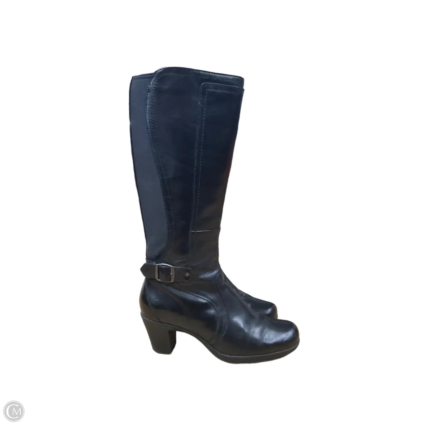 Boots Mid-calf Heels By Clarks In Black, Size: 8