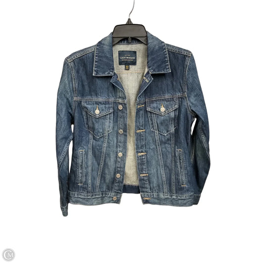 Jacket Denim By Lucky Brand In Blue Denim, Size: M
