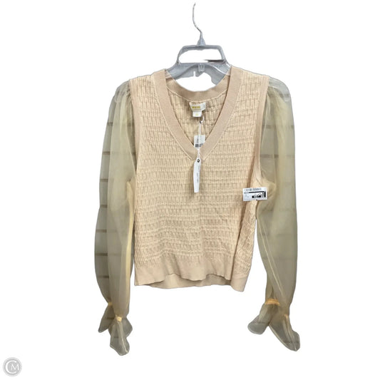 Top Long Sleeve By Maeve In Tan, Size: 1x