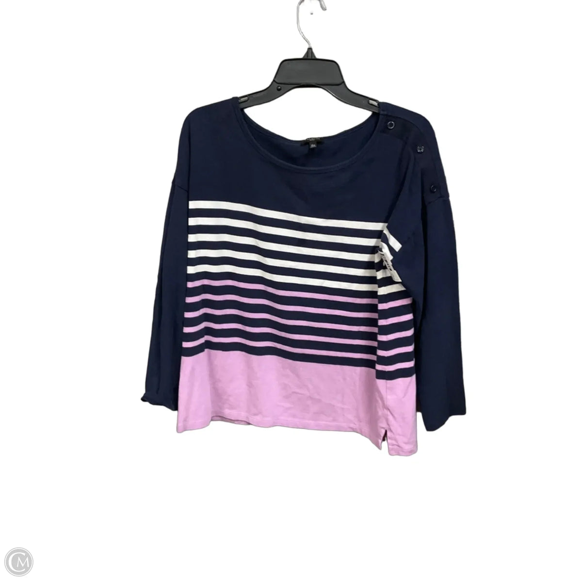 Top Long Sleeve By Talbots In Striped Pattern, Size: Xlp