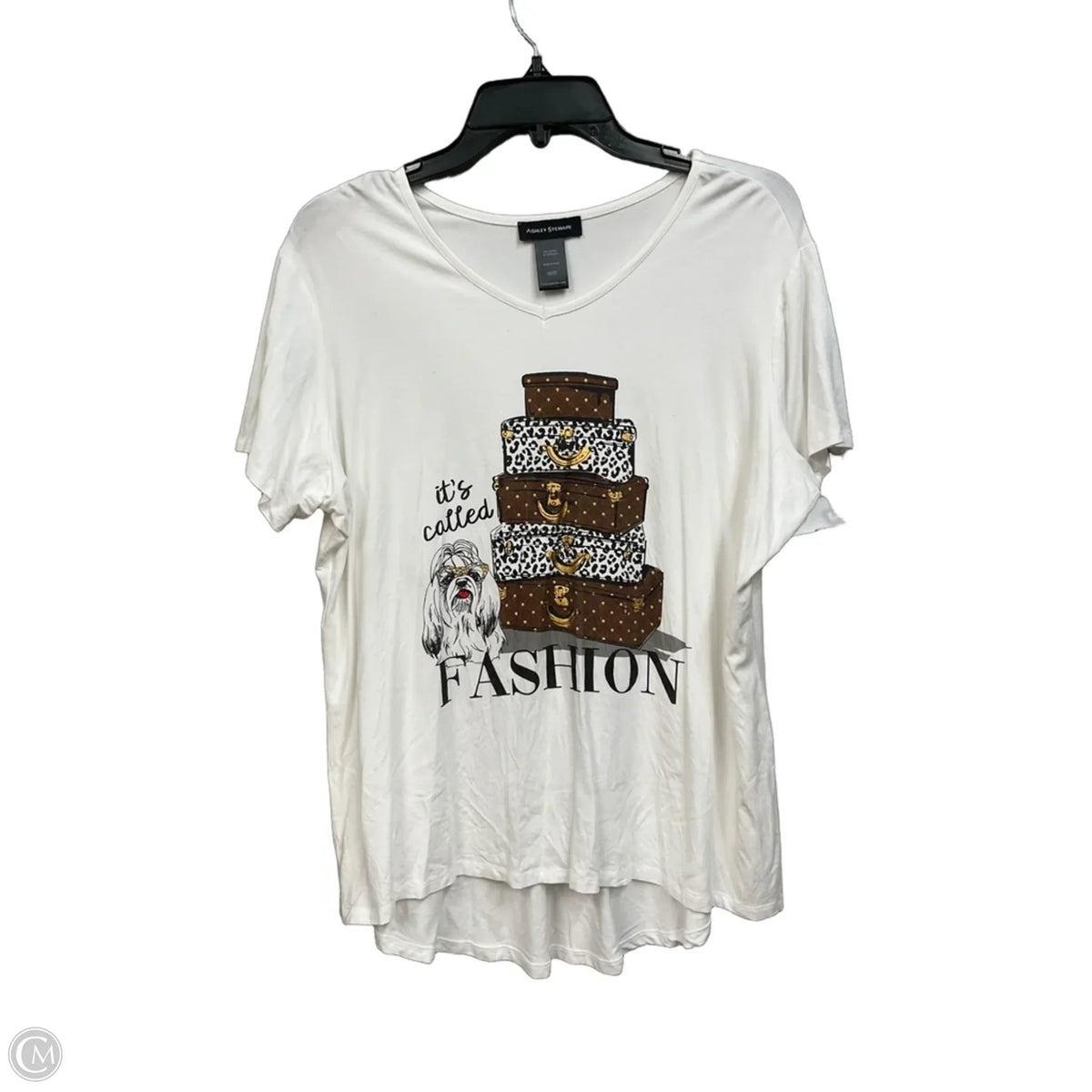 Top Short Sleeve Basic By Ashley Stewart In White, Size: 2x