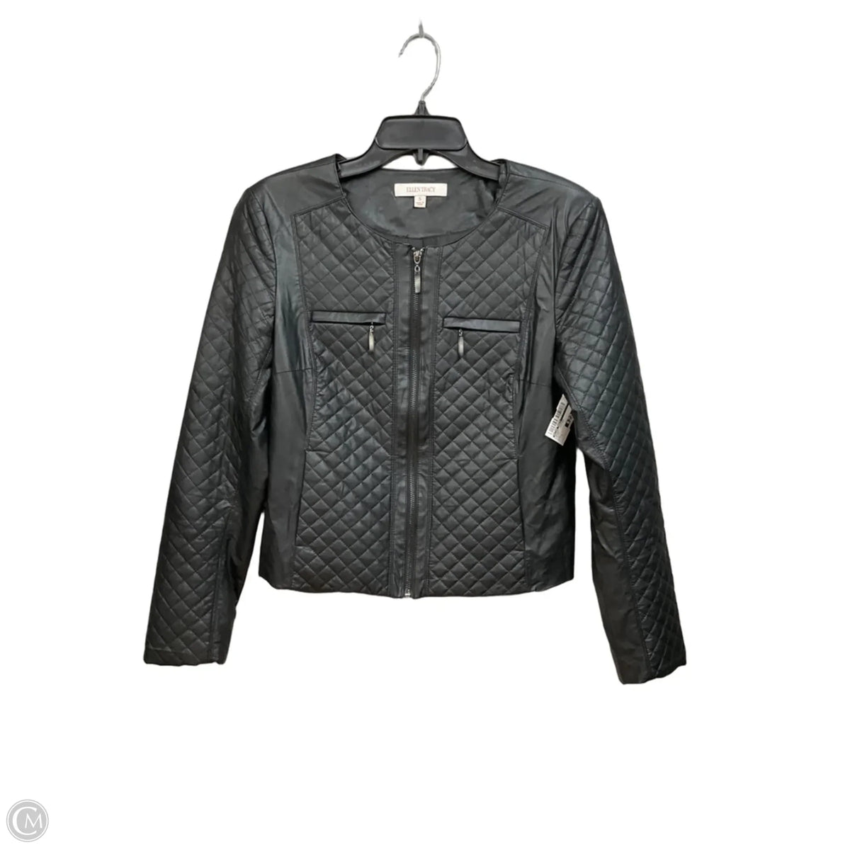 Jacket Leather By Ellen Tracy In Black, Size: S