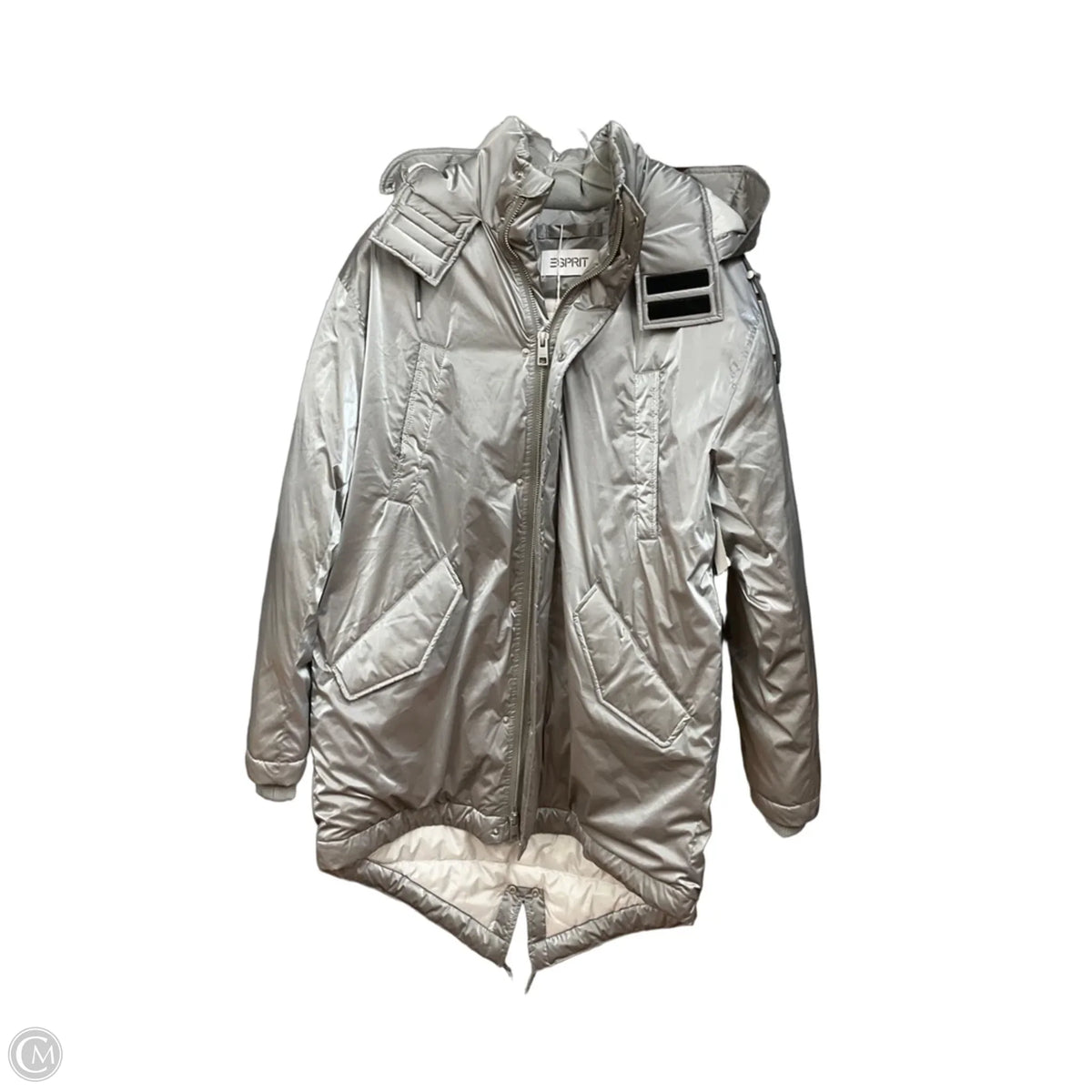 Coat Puffer & Quilted By Esprit In Grey, Size: M