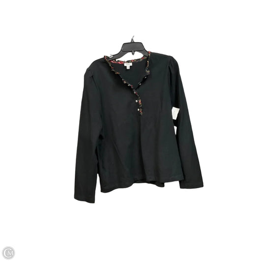 Top Long Sleeve By J. Crew In Black, Size: Xxl