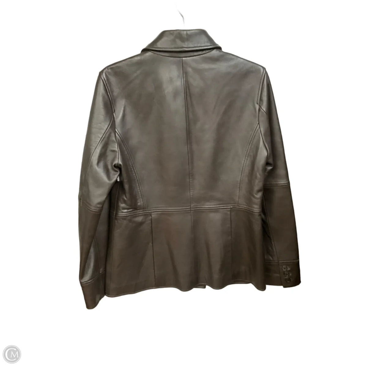 Jacket Leather By Brooks Brothers In Brown, Size: M