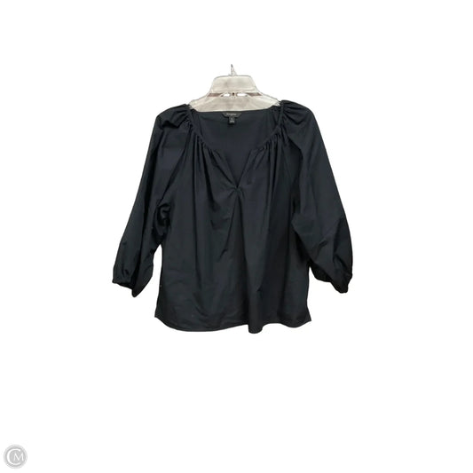 Top Short Sleeve By Banana Republic In Black, Size: L