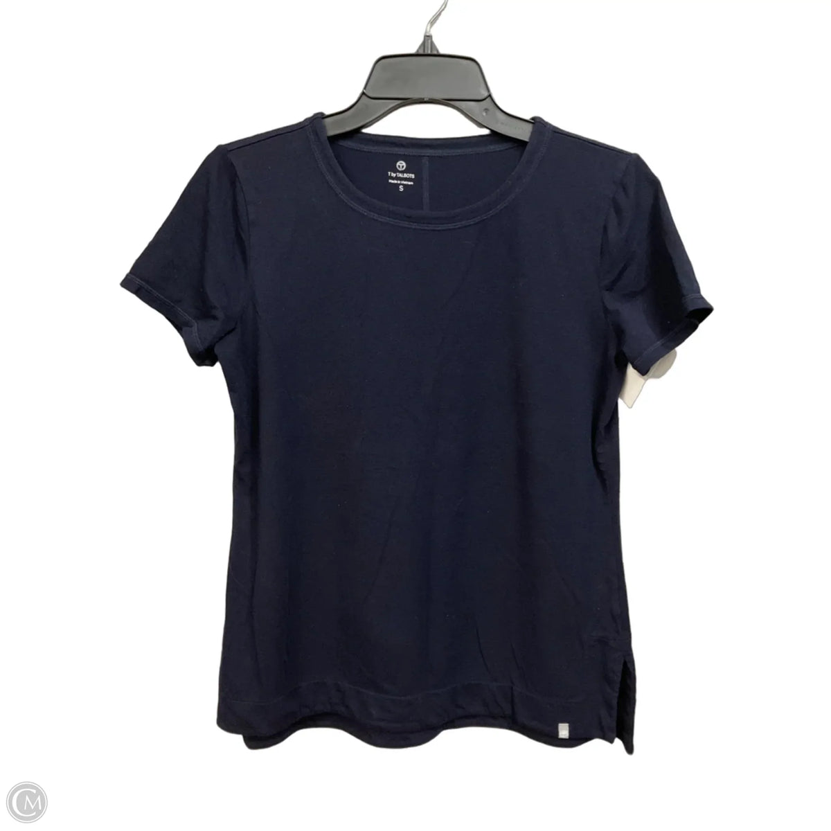 Top Short Sleeve Basic By Talbots In Navy, Size: S