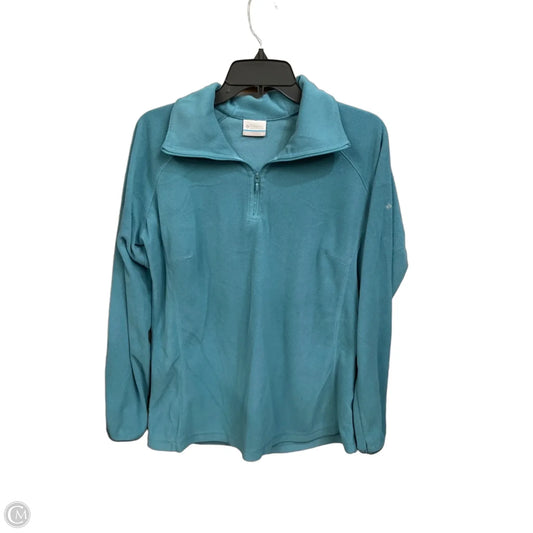 Athletic Top Long Sleeve Collar By Columbia In Teal, Size: Xl