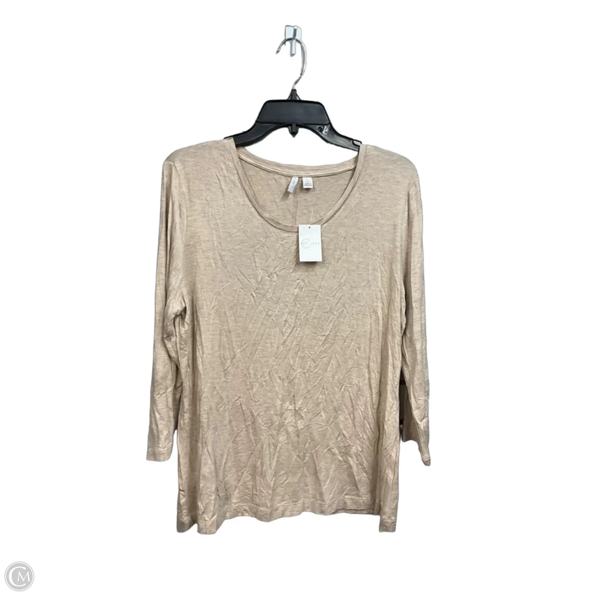 Top Long Sleeve By C Est. 1946 In Tan, Size: L