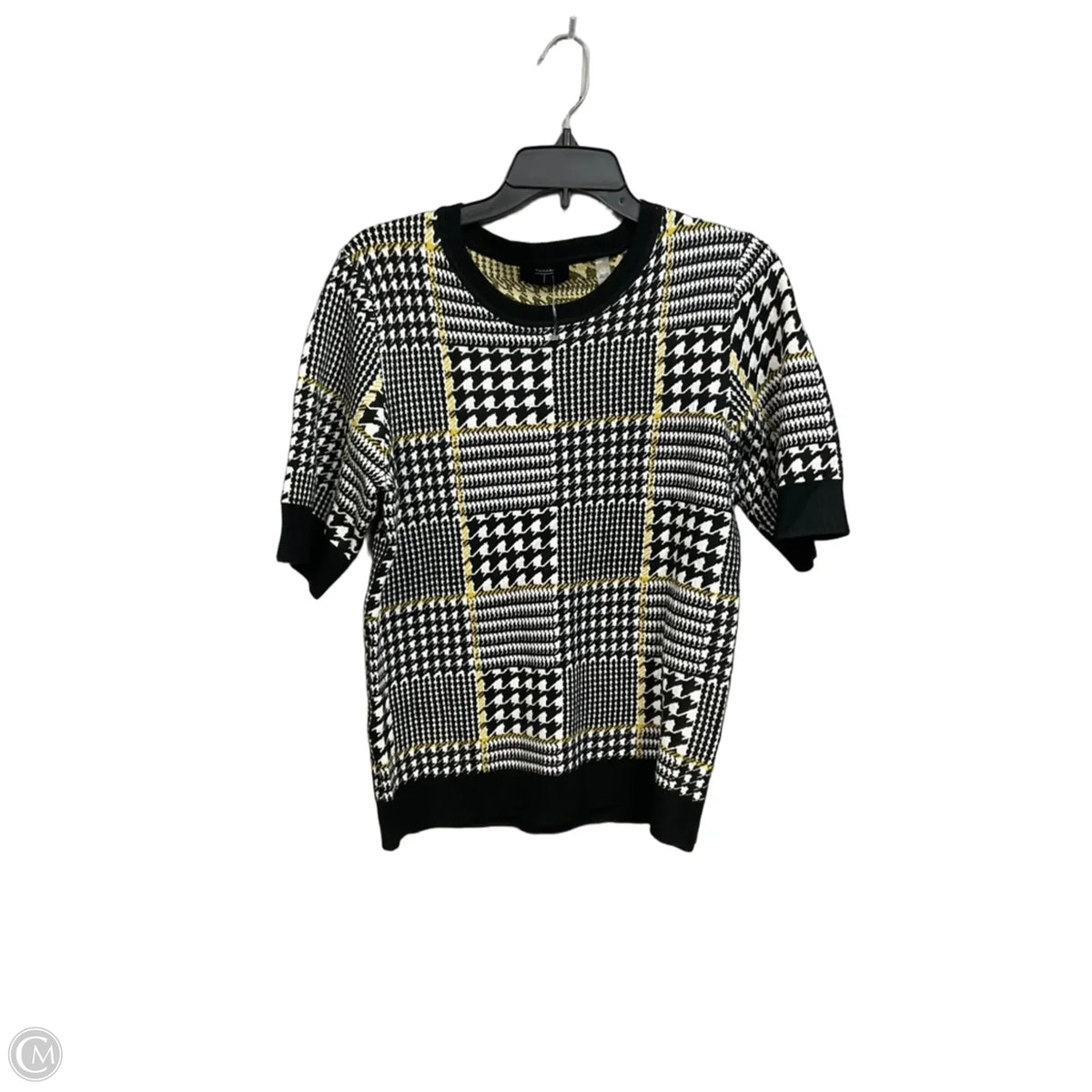 Sweater By Tahari In Checkered Pattern, Size: L