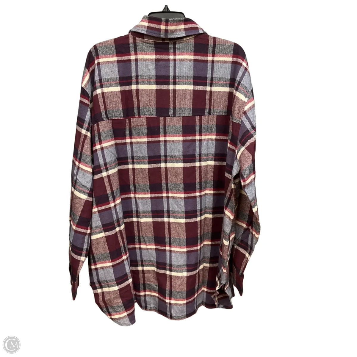 Top Long Sleeve By Cato In Plaid Pattern, Size: Xl