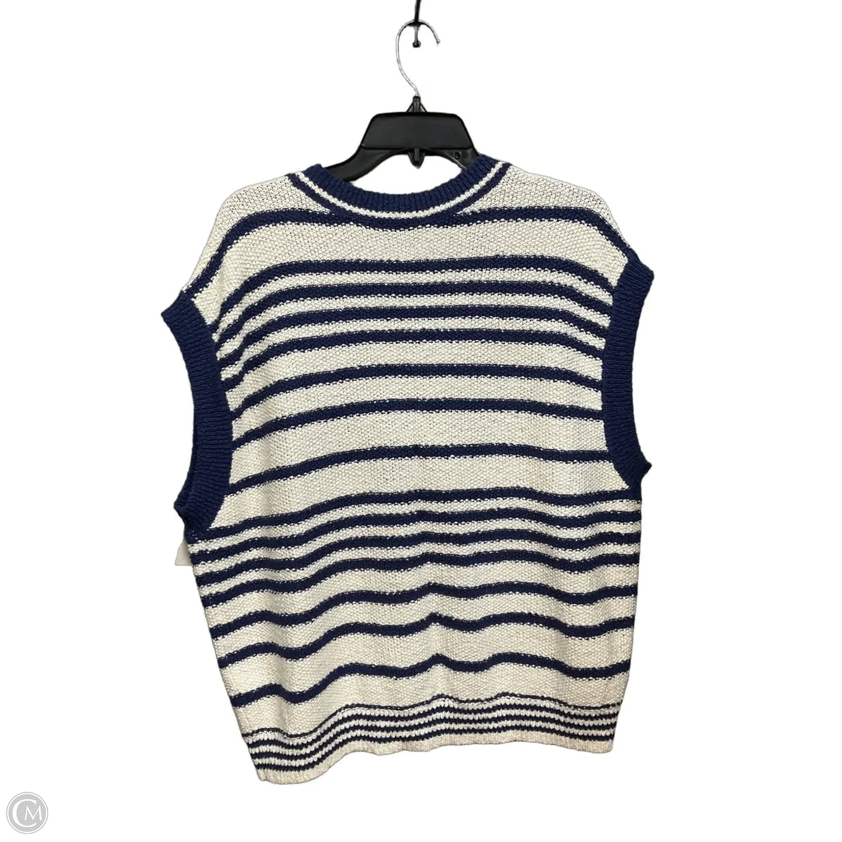 Vest Sweater By Maeve In Striped Pattern, Size: L