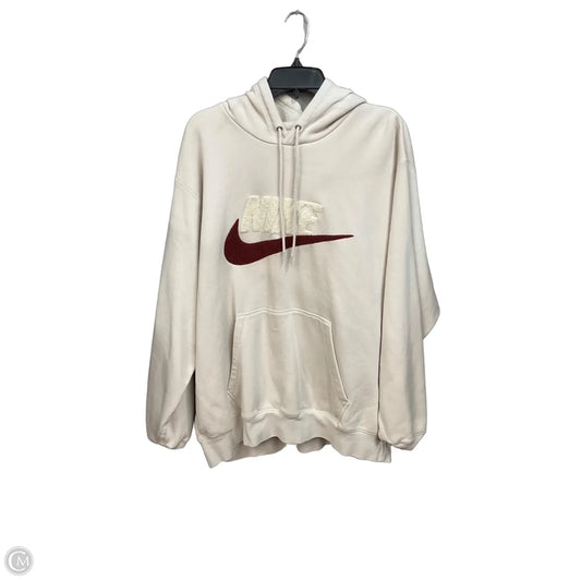 Athletic Top Long Sleeve Hoodie By Nike Apparel In Tan, Size: Xxl
