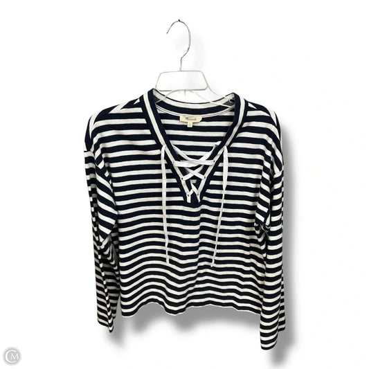 Top Long Sleeve By Madewell In Striped Pattern, Size: Xs