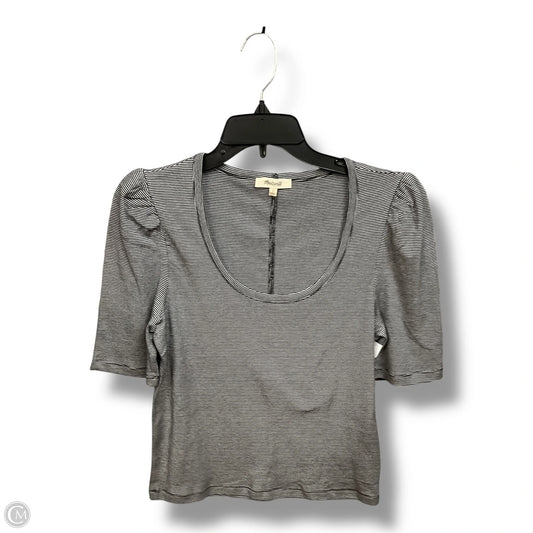 Top Short Sleeve By Madewell In Black & White, Size: L
