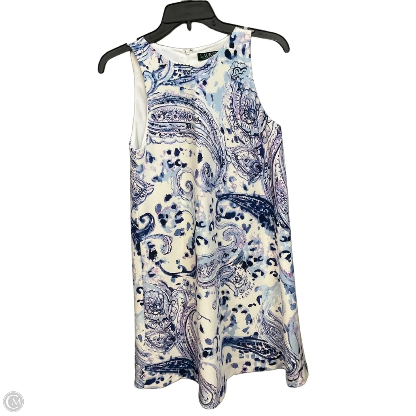Dress Casual Midi By Lauren By Ralph Lauren In Blue & White, Size: S
