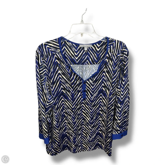 Top 3/4 Sleeve By Ny Collection In Blue, Size: Xl