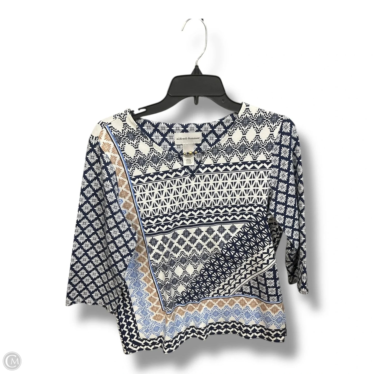 Top 3/4 Sleeve By Alfred Dunner In Blue, Size: S