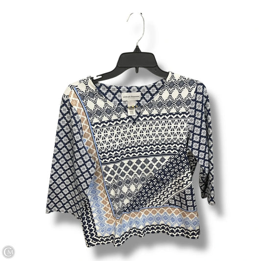 Top 3/4 Sleeve By Alfred Dunner In Blue, Size: S