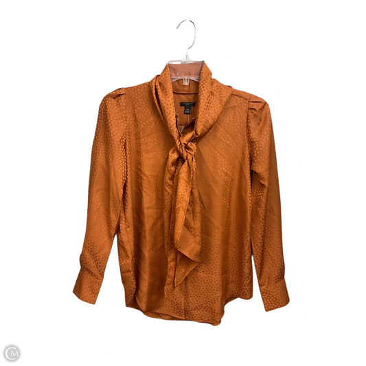 Blouse Long Sleeve By Ann Taylor In Brown, Size: Xxsp