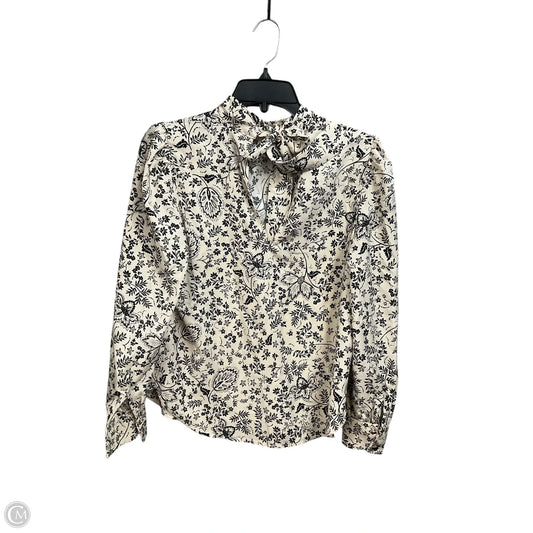 Top Long Sleeve By Loft In Black & White, Size: Xs