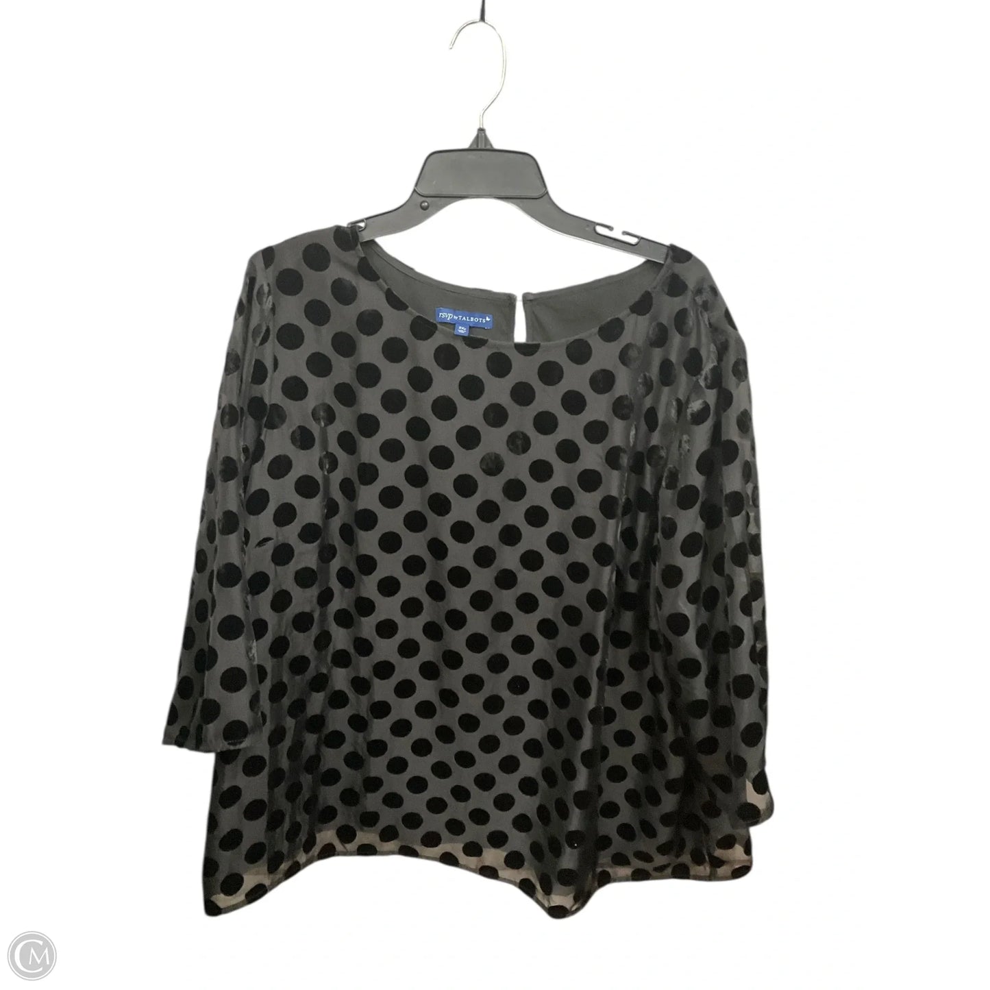 Top 3/4 Sleeve By Talbots In Polkadot Pattern, Size: 3x