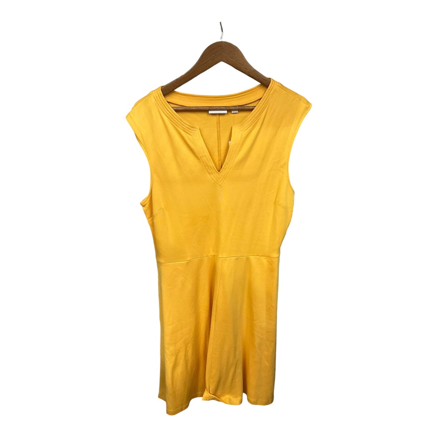 Dress Casual Midi By New York And Co In Yellow, Size: L