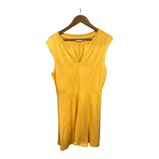 Dress Casual Midi By New York And Co In Yellow, Size: L