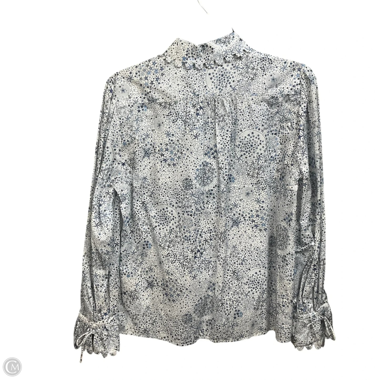 Blouse Long Sleeve By J. Crew In Blue & White, Size: S