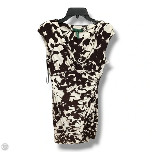 Dress Casual Midi By Ralph Lauren In Brown & White, Size: M