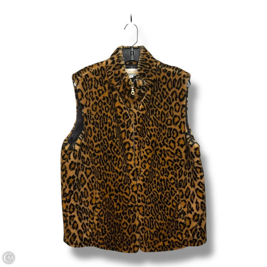 Vest Faux Fur & Sherpa By Clothes Mentor In Animal Print, Size: M