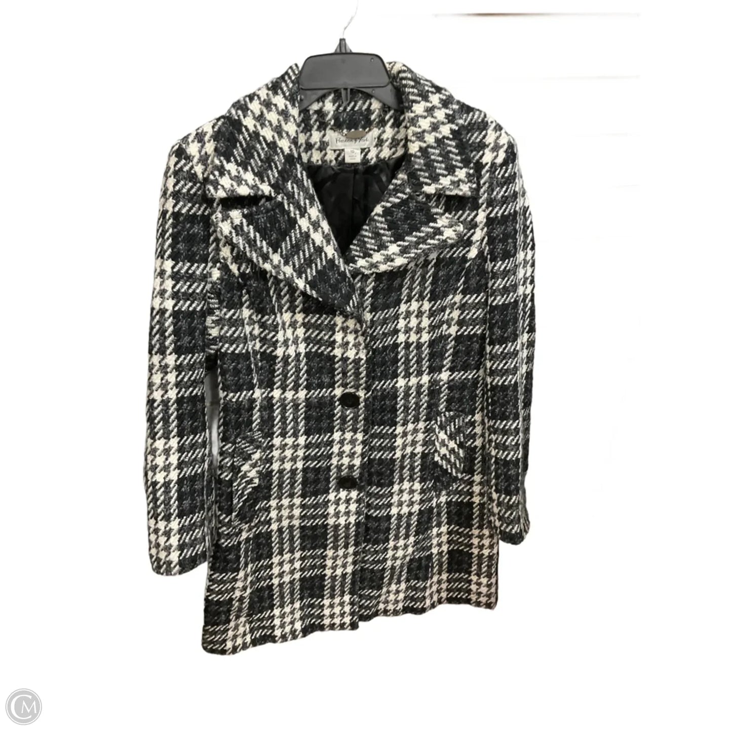Coat Peacoat By Preston And New York In Black & White, Size: M