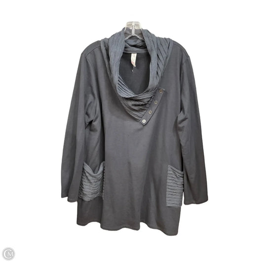 Tunic Long Sleeve By Chalet In Grey, Size: 1x