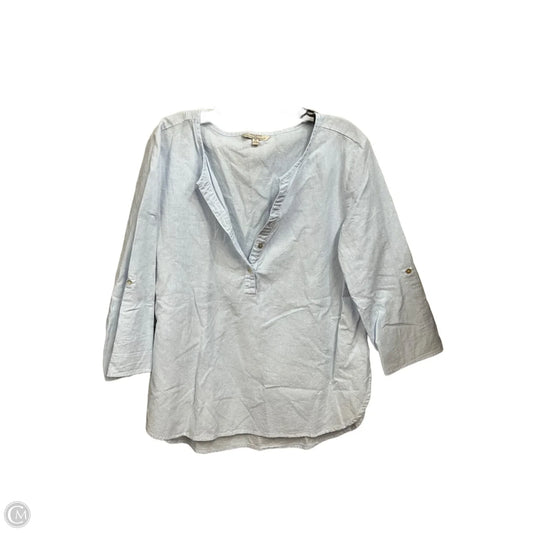 Top 3/4 Sleeve Basic By Clothes Mentor In Blue, Size: M