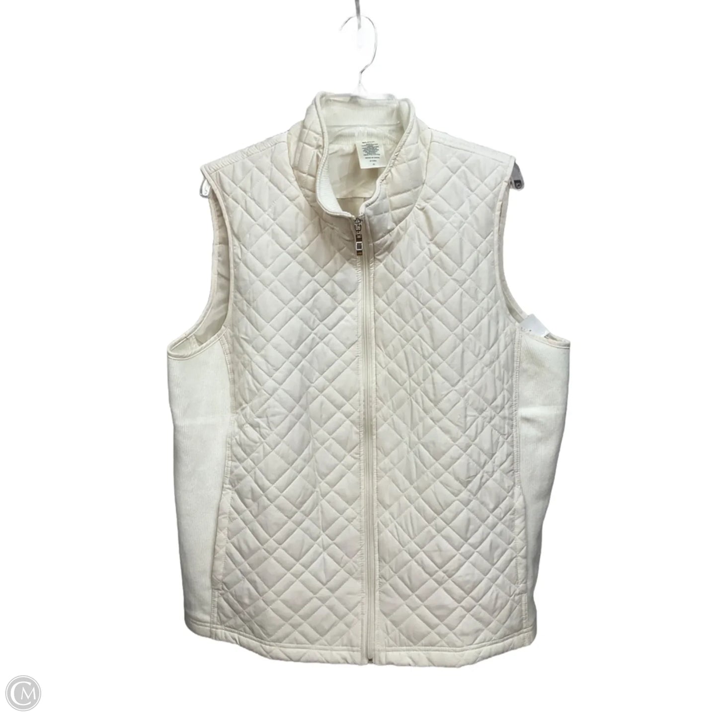 Vest Puffer & Quilted By Blair In White, Size: Xl