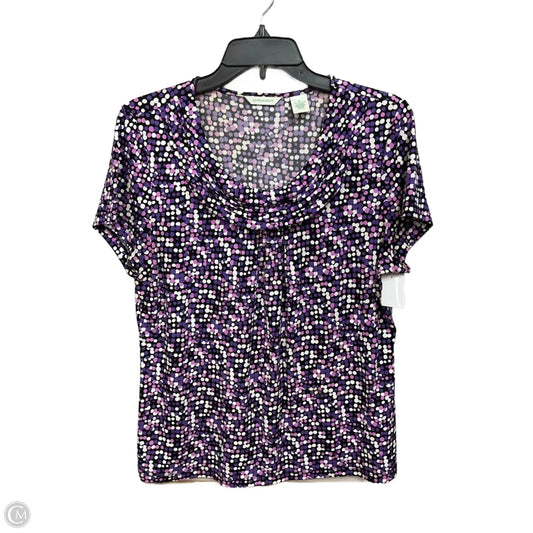 Top Short Sleeve By Laura Ashley In Purple, Size: M
