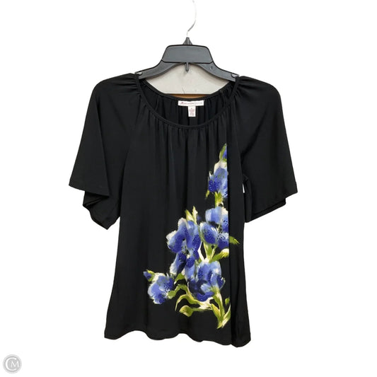 Top Short Sleeve By Jm Collections In Black, Size: M