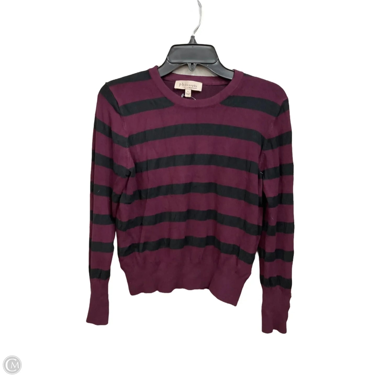 Top Long Sleeve By Philosophy In Maroon, Size: L