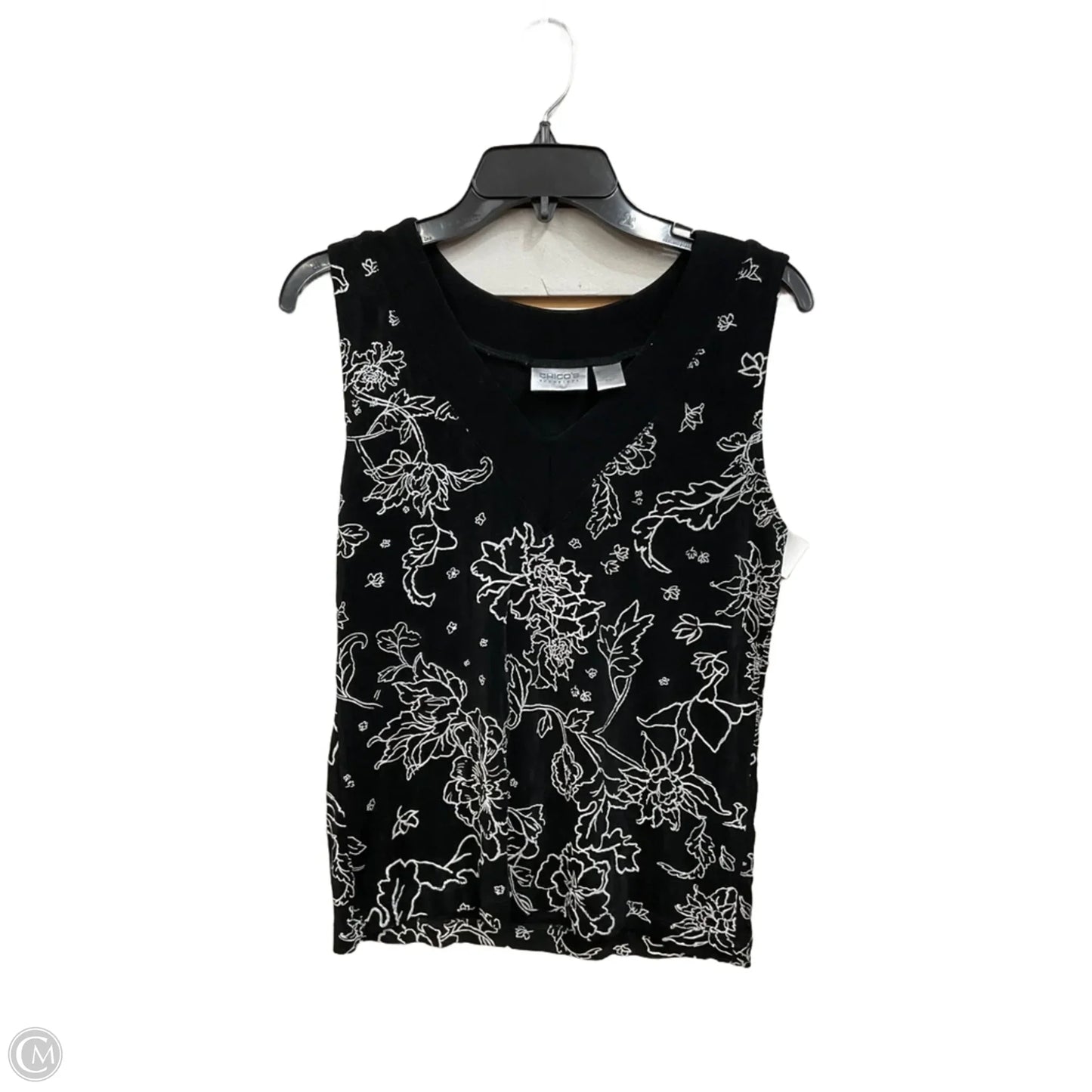 Top Sleeveless Basic By Chicos In Floral Print, Size: M