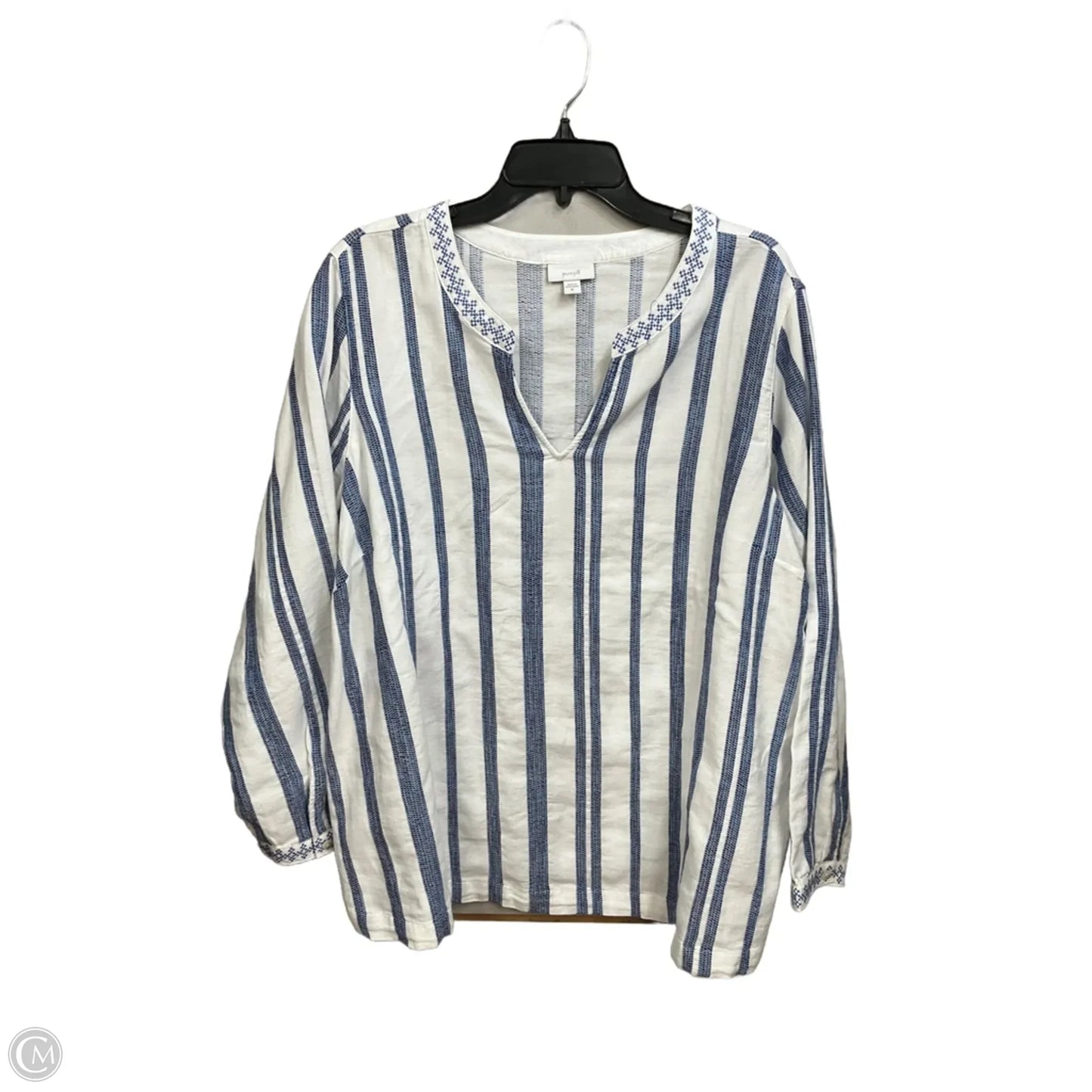 Top Long Sleeve Basic By Pure Jill In Striped Pattern, Size: Xl
