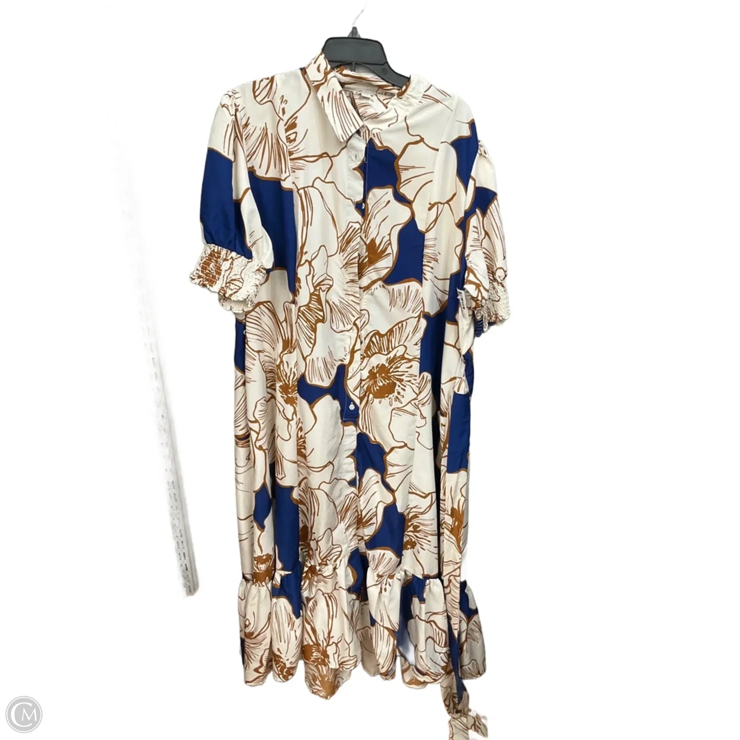 Dress Casual Maxi By Cato In Tan & White, Size: 3x