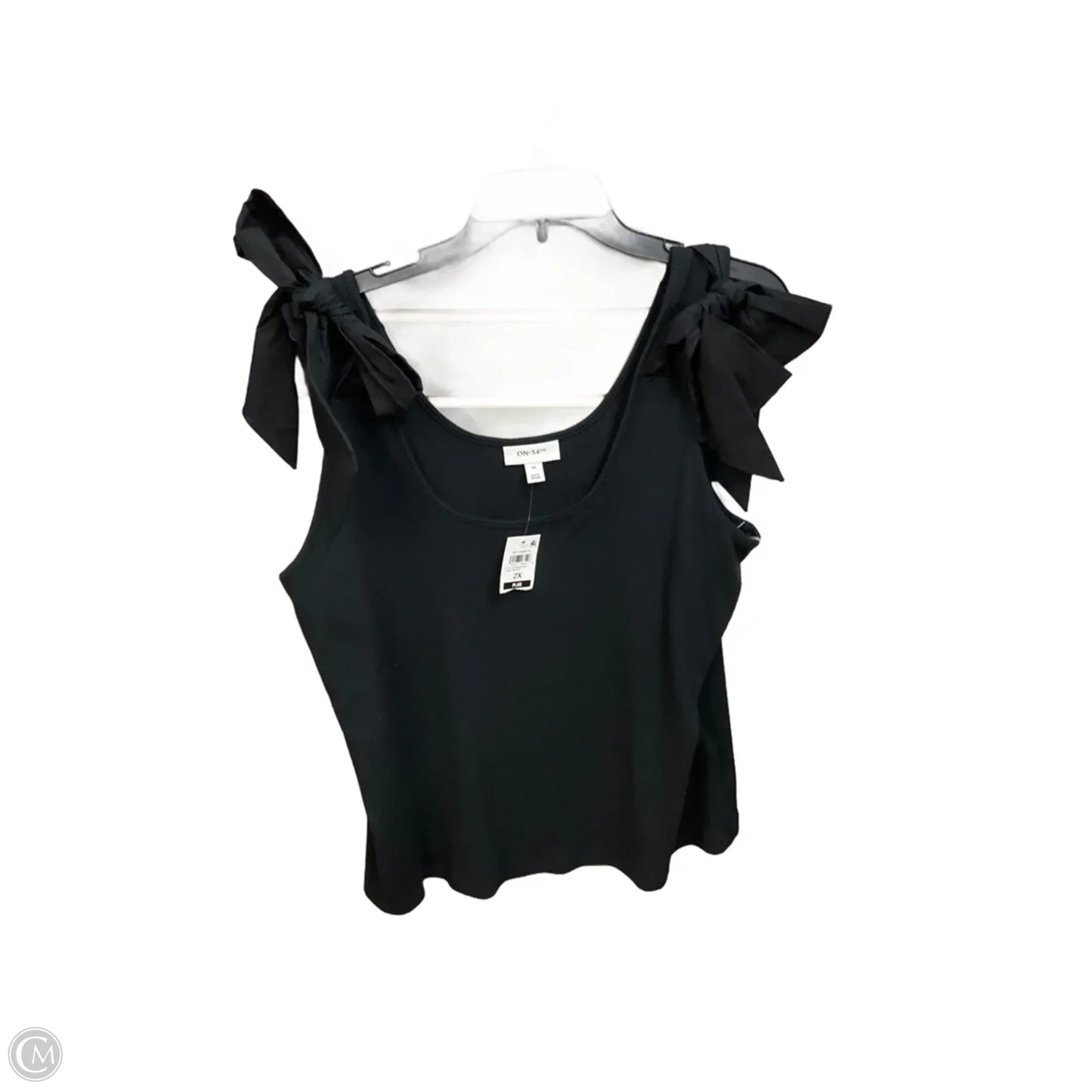 Top Short Sleeve Basic By On 34th In Black, Size: 2x