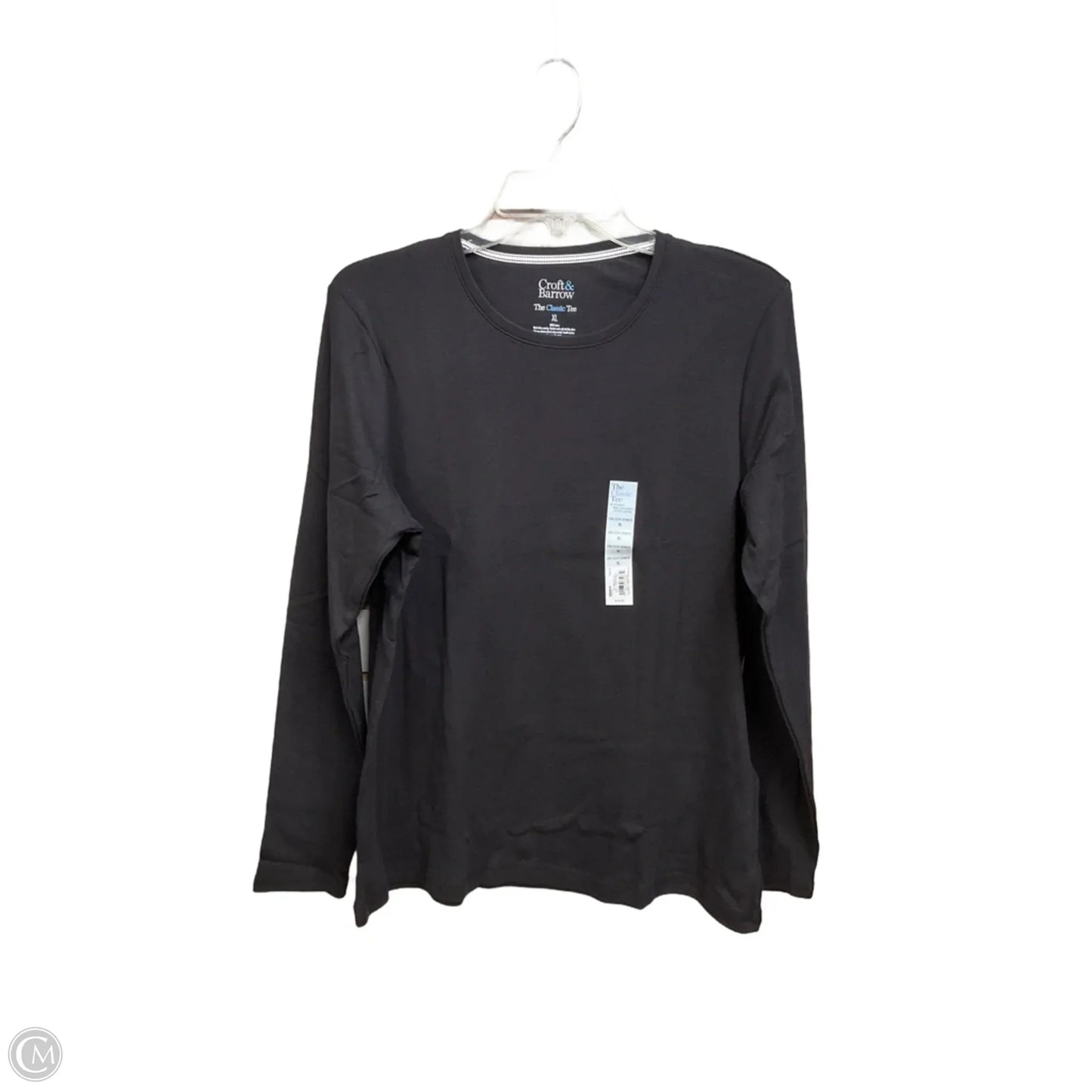Top Long Sleeve Basic By Croft And Barrow In Black, Size: Xl