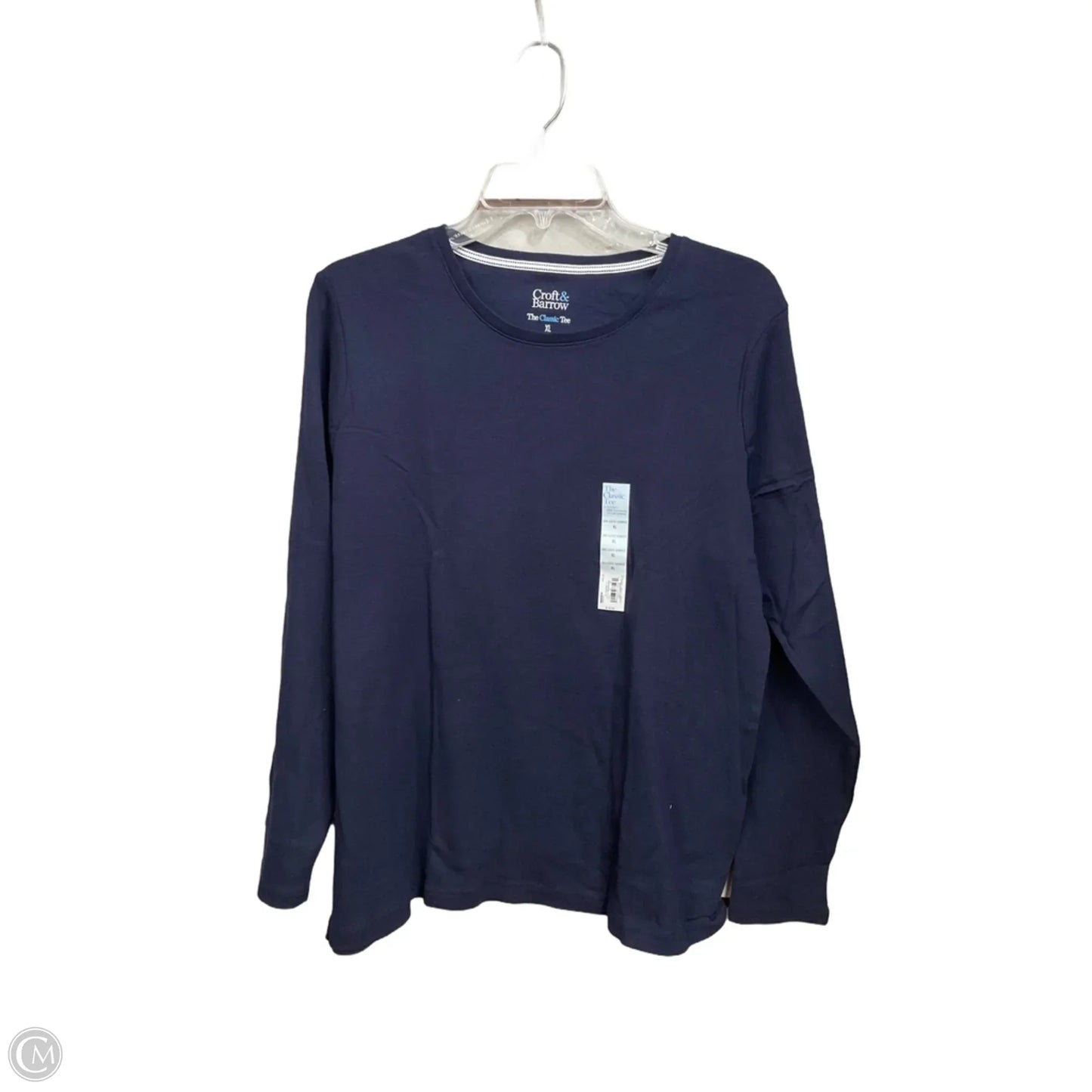 Top Long Sleeve Basic By Croft And Barrow In Blue, Size: Xl