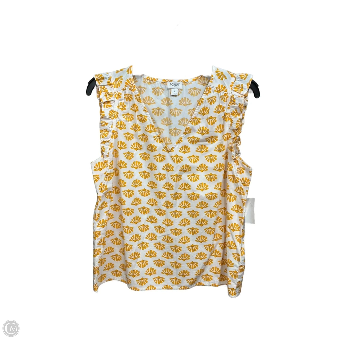 Top Sleeveless By J. Crew In White & Yellow, Size: S